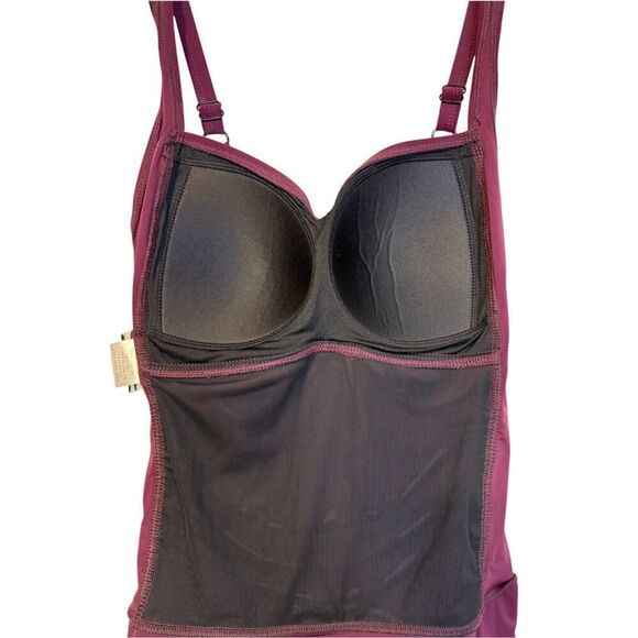 Sea & Sand Women’s Ruched Skirted Bottom 1 Piece Swimsuit Sz. 10 - Picture 5 of 9